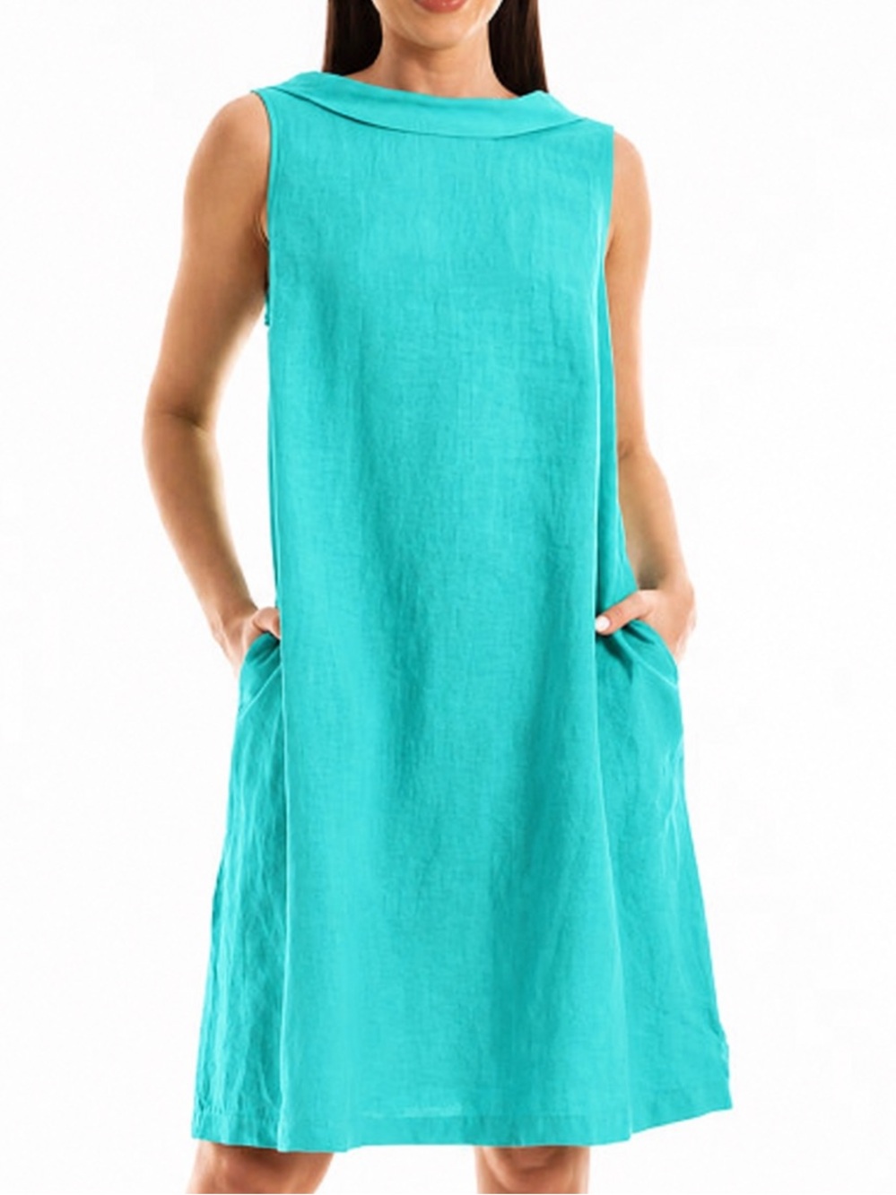 Harris Cotton Linen Dress in Mint Green Women's Size XL